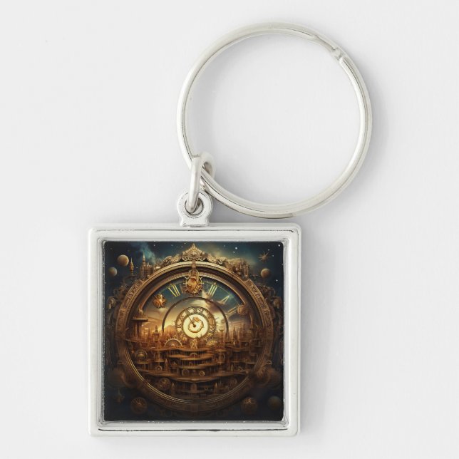 Steampunk Celestial Chaveiro (Frente)