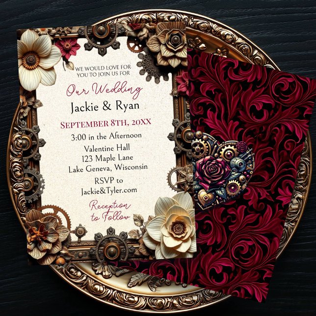 Steampunk Gothic - Convite De Casamento (Criador carregado)