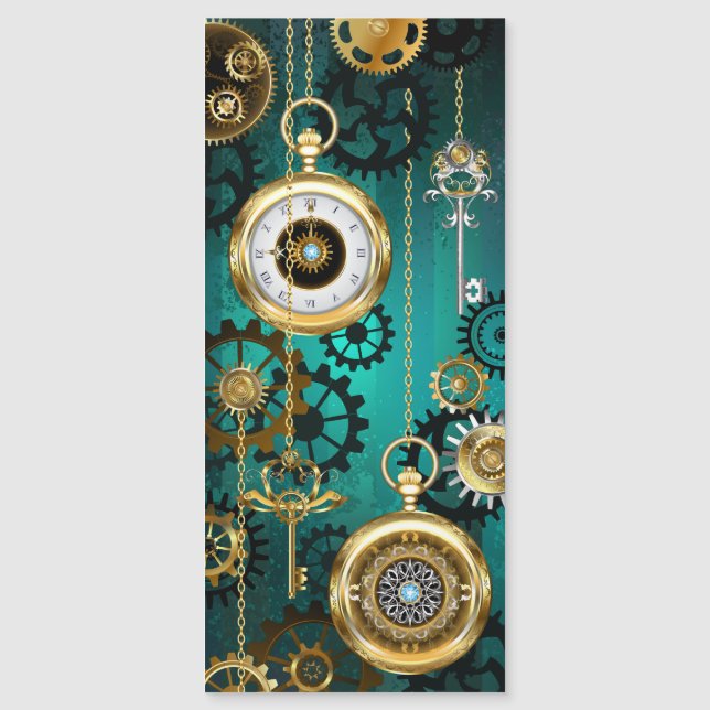 Steampunk Jewelry Watch em um fundo verde (Frente)