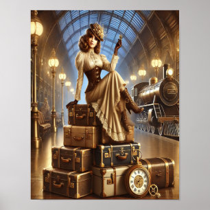 Steampunk Poster 31, A Heiress Do Carrinho De Baga