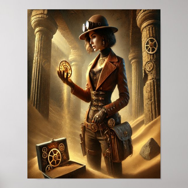 Steampunk Poster 36, Arqueólogo do Tempo (Frente)