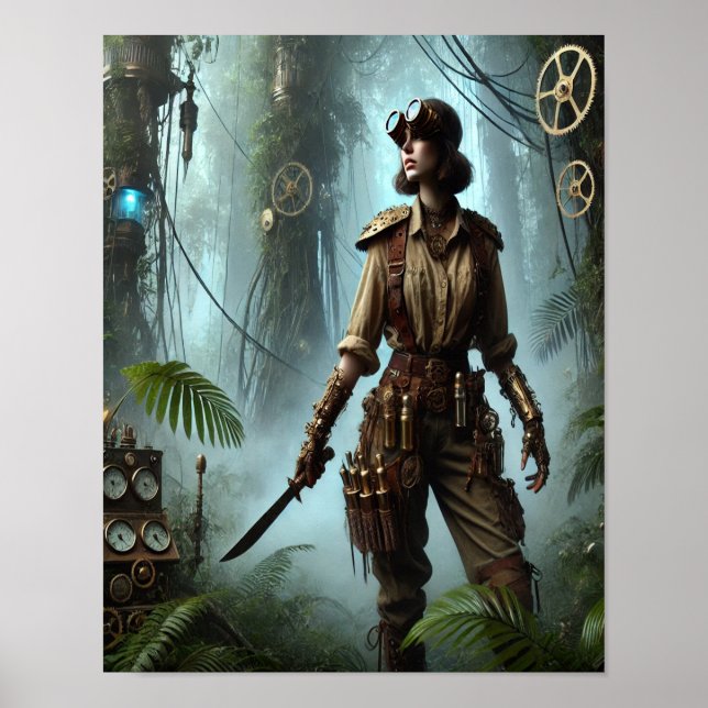 Steampunk Poster 38, O Expedicionista Da Selva (Frente)