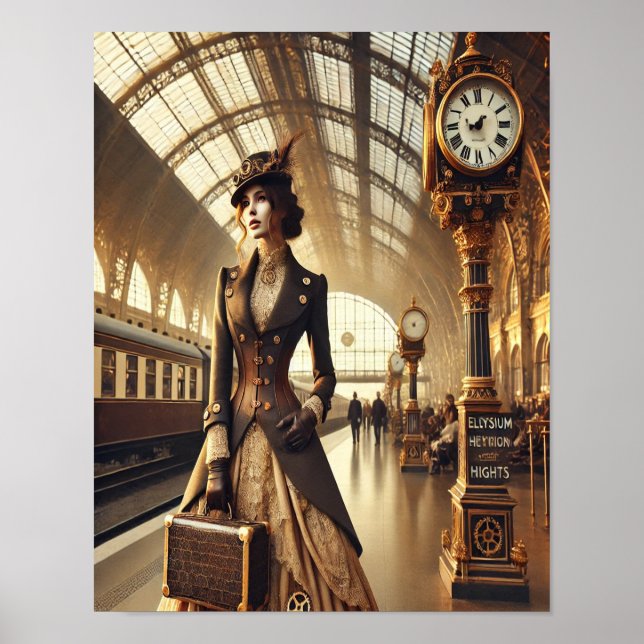 Steampunk Poster 39, a estação de trem Debutante (Frente)