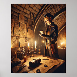 Steampunk Poster 58 O Courier de resistência à cob