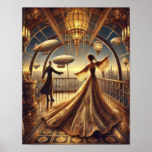 Steampunk Poster 5, A Rainha do Quarto de Avião