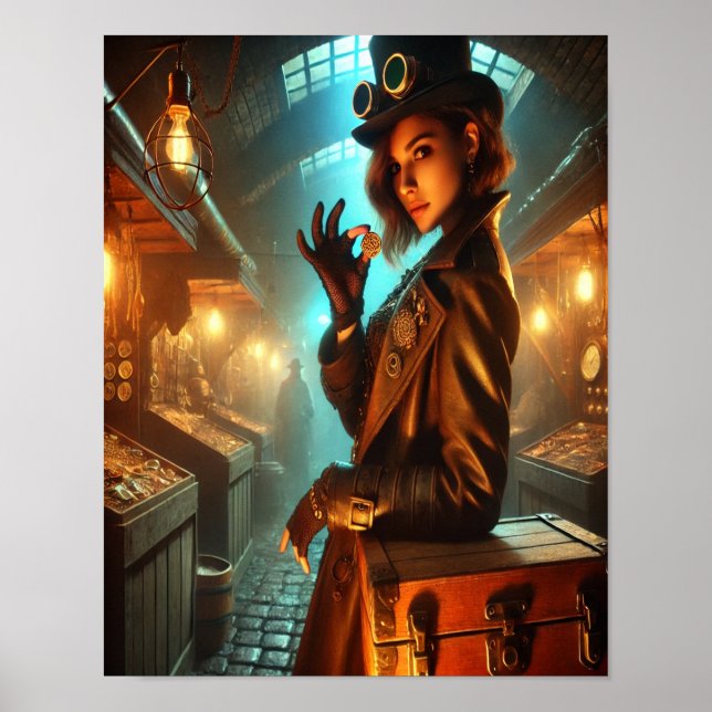 Steampunk Poster 64 O Smuggler Do Mercado Sombra (Frente)