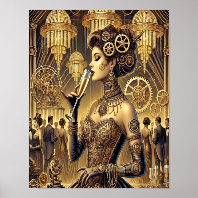 Steampunk Poster 7, O Cyber-Socialite (Frente)