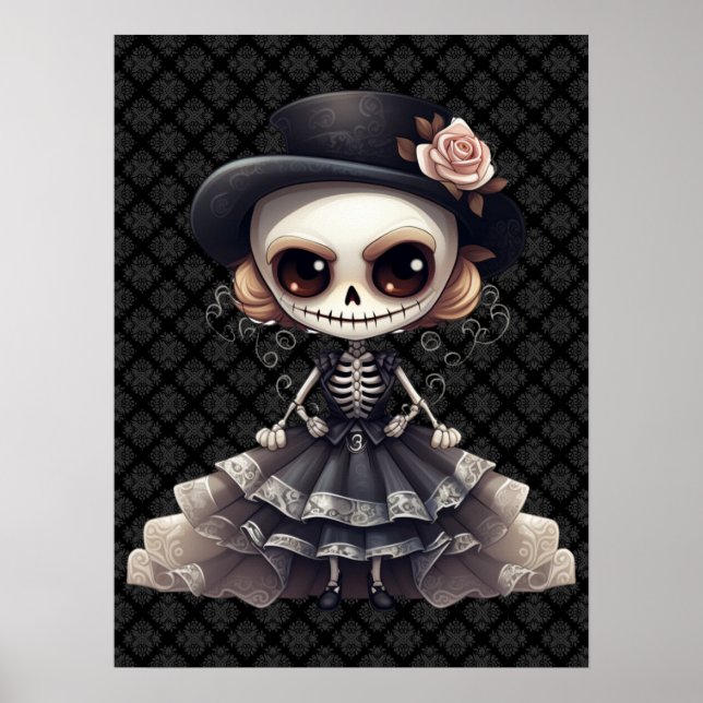 Steampunk Skeleton Art Poster (Frente)