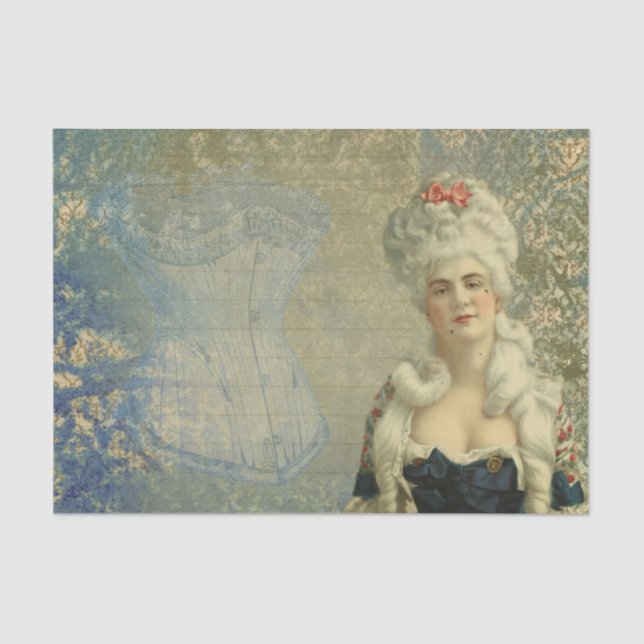 Steampunk Victorian Lady Corset - Papel Tecido (Frente )