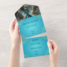Steampunk Vintage Victorian Lady Teal Mermaid