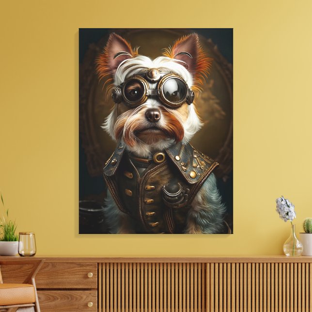 Steampunk Yorkie Canvas Art (Insitu(Sala de estar))