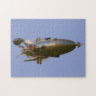 STEAMPUNK ZEPPELIN BLIMP JIGSAW QUEBRA-CABEÇA