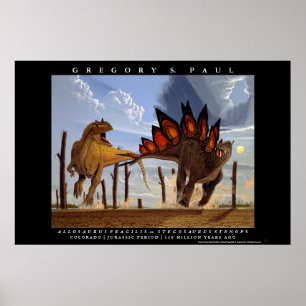 Stegosaurus Greg Paul do Allosaurus do poster do