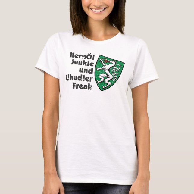 Steiermark Kernöl Junke Uhudler Freak T-Shirt (Frente)