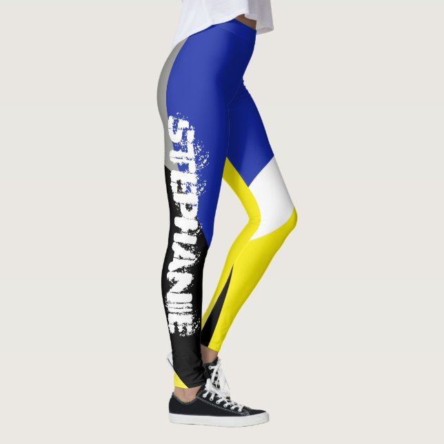 Stephanie Adicione Seu Nome Leggings De Arte Abstr (Direita)