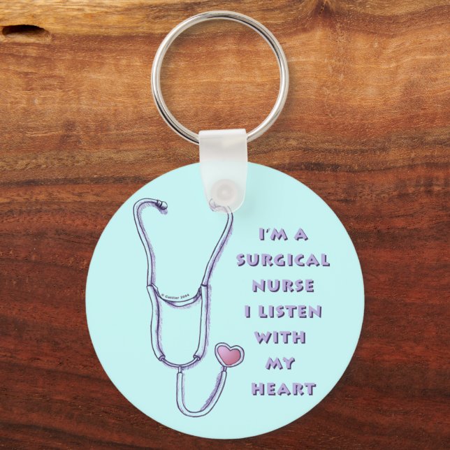 Stethoscope Heart Surgical Nurse chaveiro (Frente)