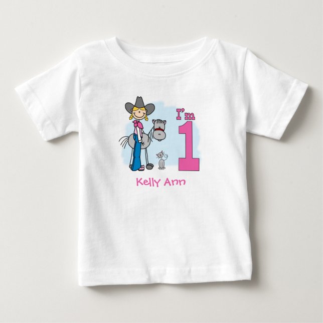 Stick Cowgirl Baby T-Shirt (Frente)