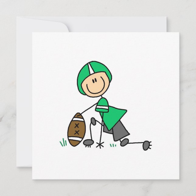 Stick Figure Football Green (Frente)