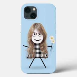 Stick Girl with Daisies