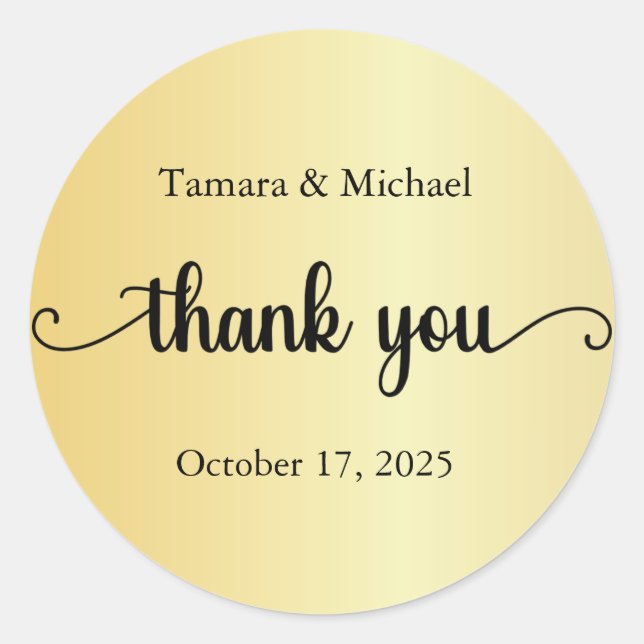 Stickers, Etiquetas de casamento, Obrigado (Frente)