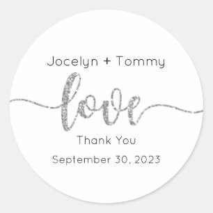 Stickers, Etiquetas de casamento, Script, Amor