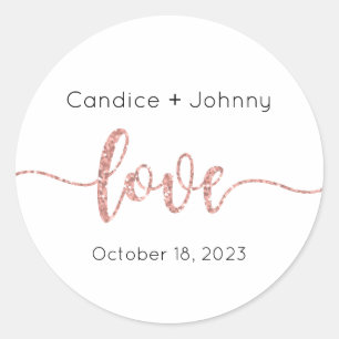 Stickers, Etiquetas de casamento, Script, Amor