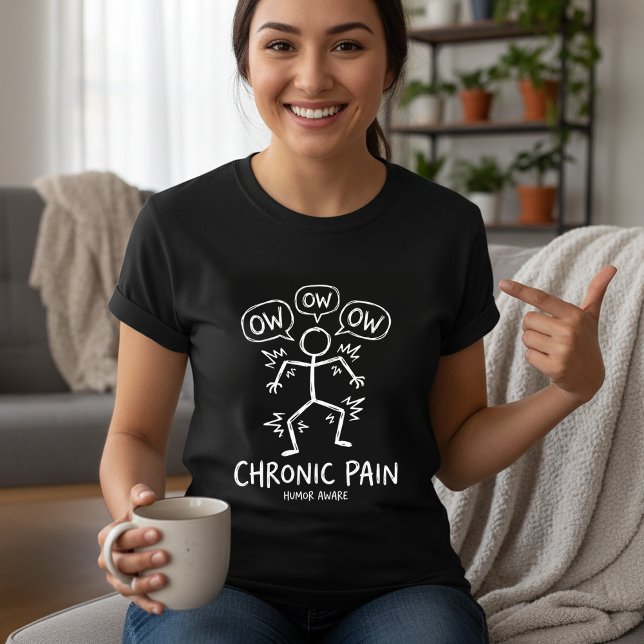 Stickman Pain Joke T-Shirt | Ow Ow Ow Funny (Criador carregado)