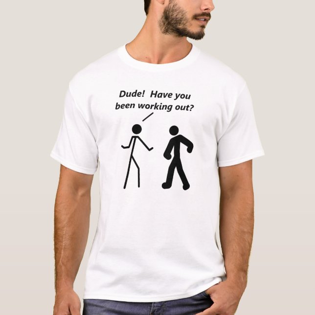 Stickman Workout T-shirt engraçada (Frente)