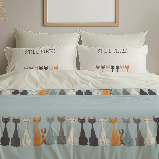 Still Tired Cats Mom | Blue Graphic Reversible Cat (Criador carregado)