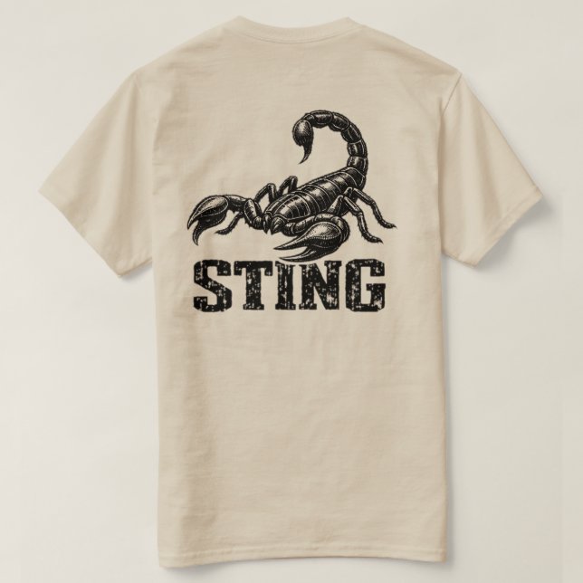 “Sting” Scorpion Graphic T-Shirt  (Verso do Design)