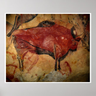 Stone Age Altamira Bison Buffalo Art Poster