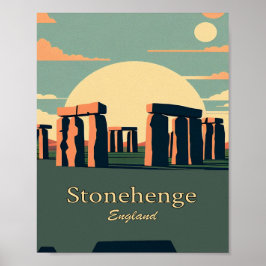 Stonehenge England Minimalista Vintage Art Poster