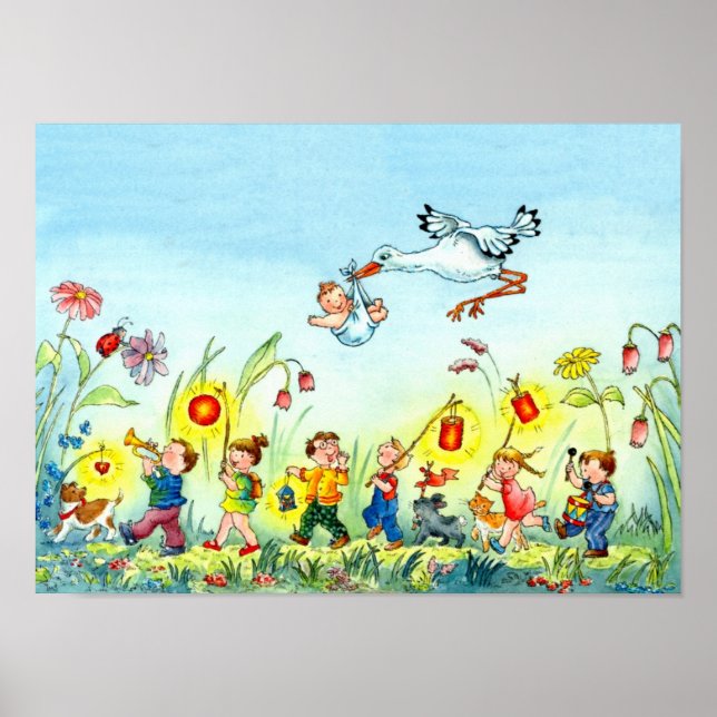 Storm with Baby - Nursery Poster (Frente)