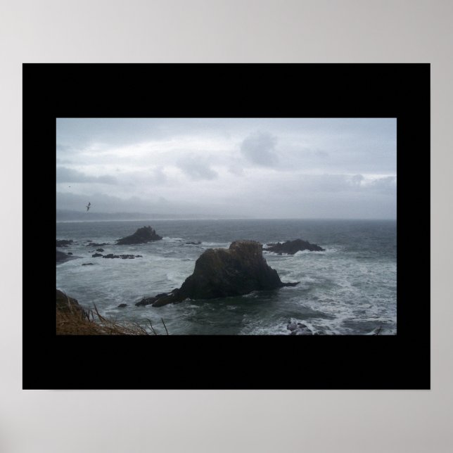 Stormy Day Oregon Coast Poster (Frente)