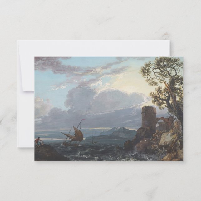 Stormy Sea com Castle Ruin e Figures (c.1725-18) (Frente)