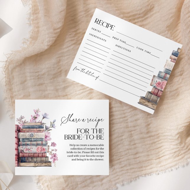 Storybook New Chapter Bridal Shower Recipe Card (Criador carregado)