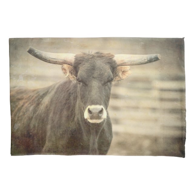 STOUT LONGHORN STEER PILLOWCASE (Frente)