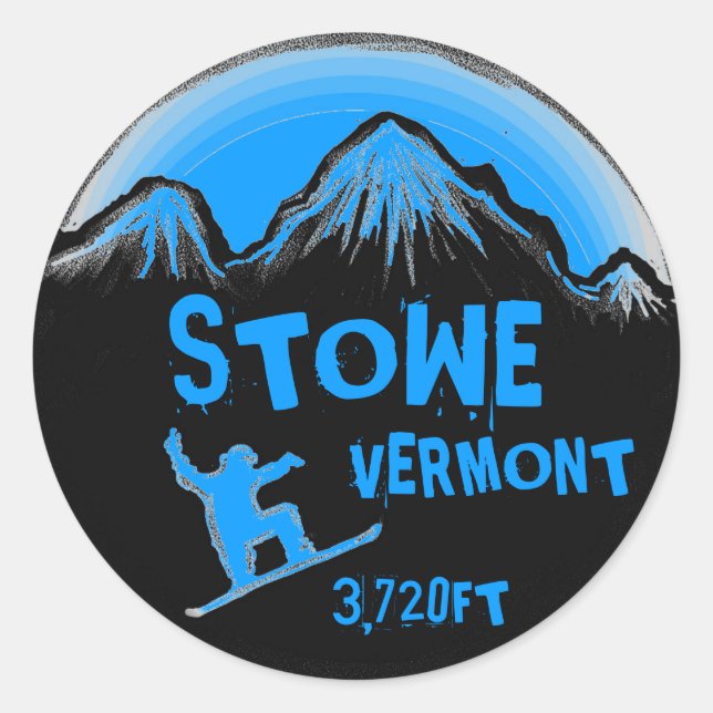 Stowe Vermont - autocolantes de arte azul (Frente)