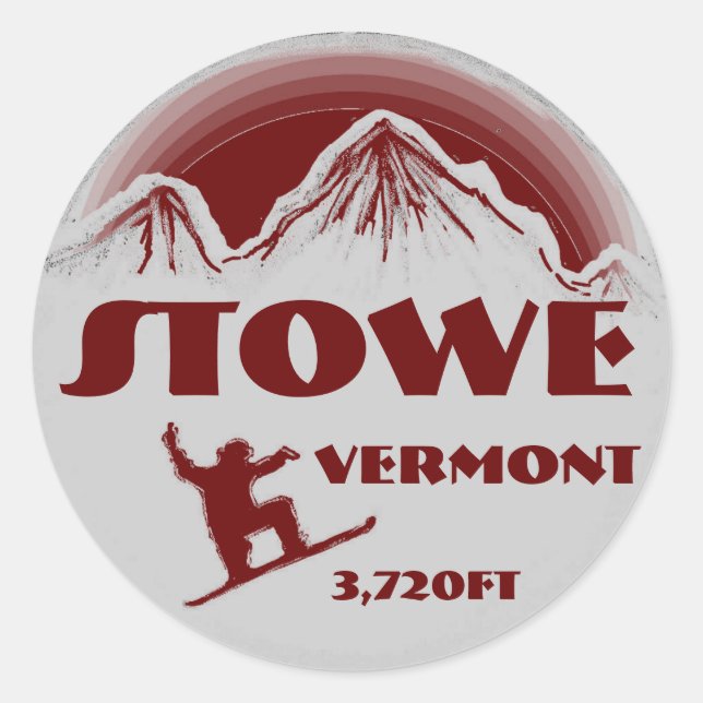 Stowe Vermont, autocolantes de arte vermelha (Frente)