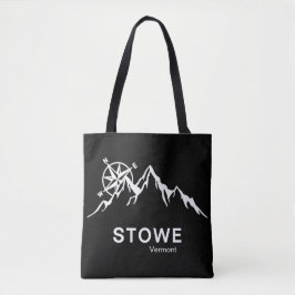 Stowe Vermont Black Shoulder Tote