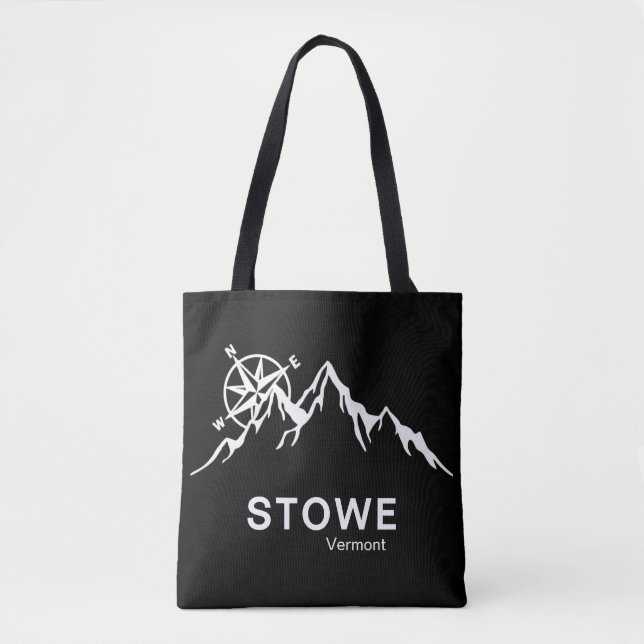 Stowe Vermont Black Shoulder Tote (Frente)
