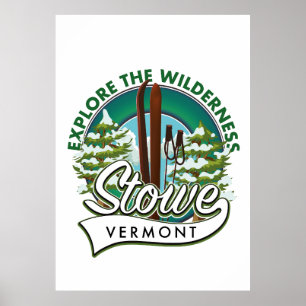 Stowe Vermont, explora a poster de esqui de Wilder