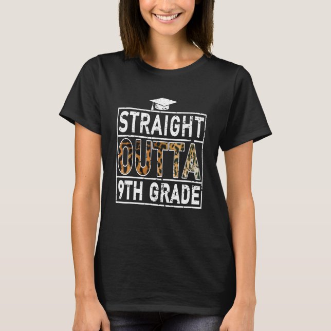 Straight Outta 9Th Grade T-shirt Leopard Lover Kid (Frente)