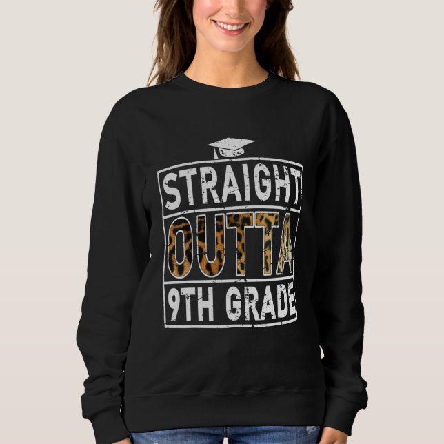 Straight Outta 9Th Grade T-shirt Leopard Lover Kid (Frente)