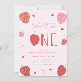 Strawberry 1rua Berry Primeiro Convite de Aniversá
