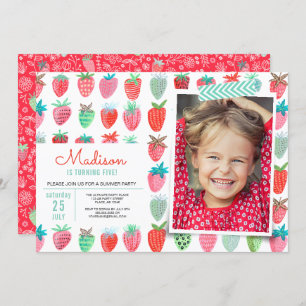 Strawberry Birthday Convite Berry Sweet Party