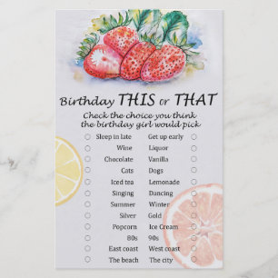 Strawberry Birthday este ou aquele jogo