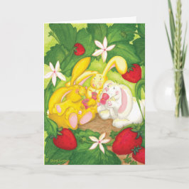 Strawberry Bunny Tea / Cartão de Saudação de Anive