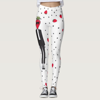 Strawberry Chic – Leggings de Moda Excêntrica Adic