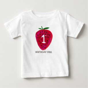 Strawberry First Birthday Girl T-shirt